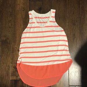 High low tank with chiffon bottom